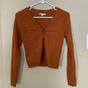 Mustard yellow cardigan from AE